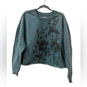 Disney Micky and Friends Women’s Green Pullover Crop Sweatshirt Plus Size 3X